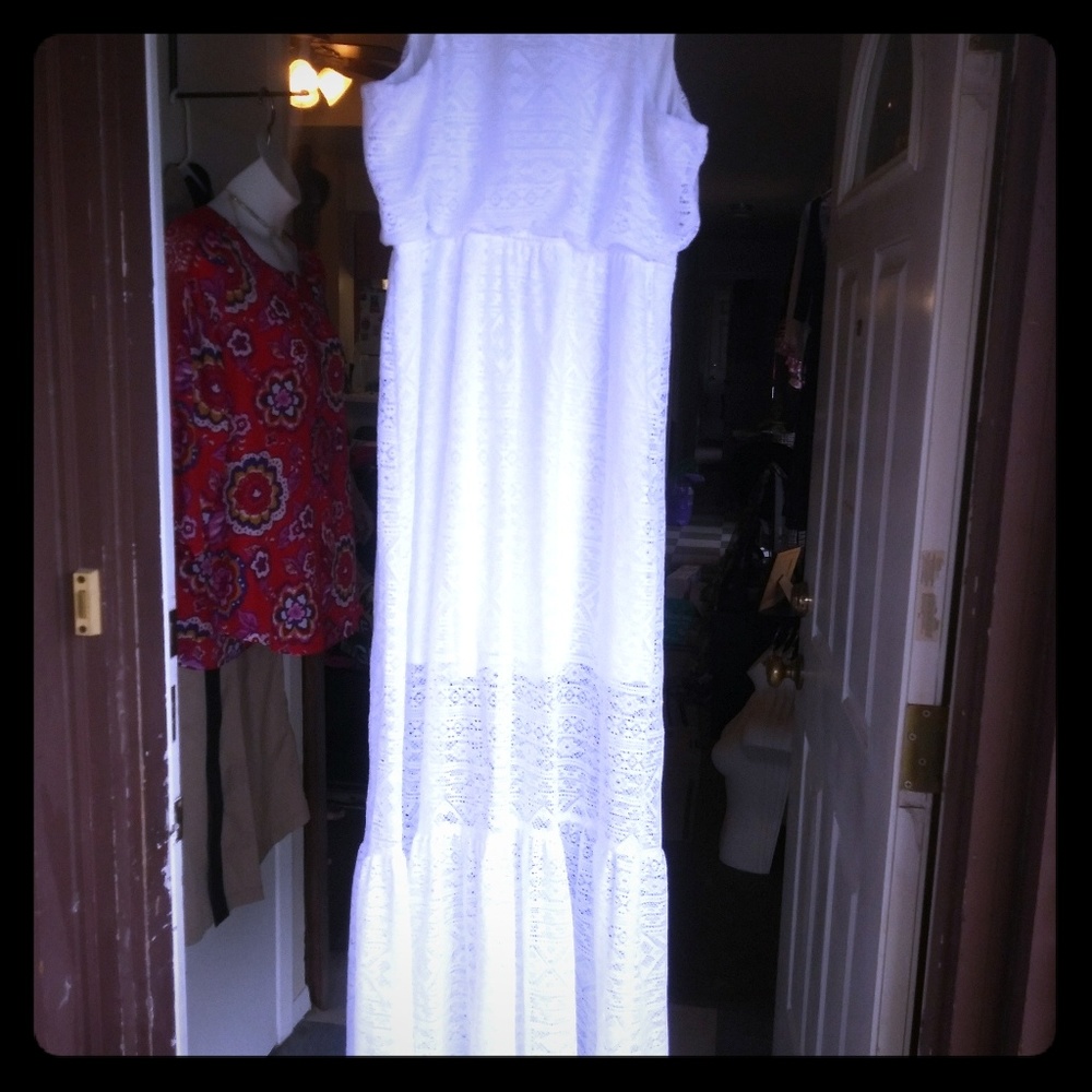 White crochet summer dress